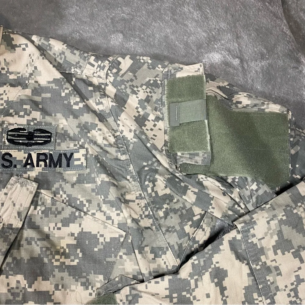 Camo Field Jacket Men’s Large Long US Army Digital Outdoors Military ACU Ripstop - Picture 6 of 13